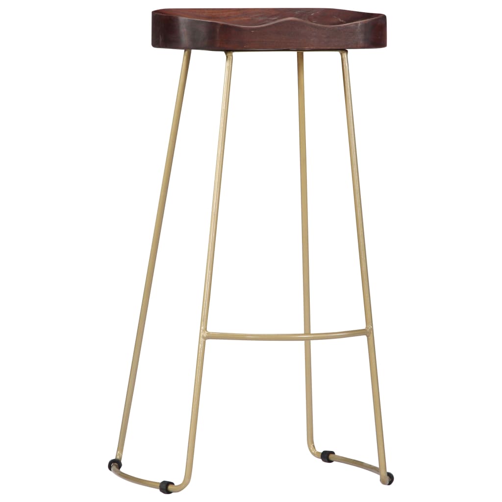 Tabourets de bar Gavin lot de 2 bois de manguier massif Tabourets de bar vidaXL   