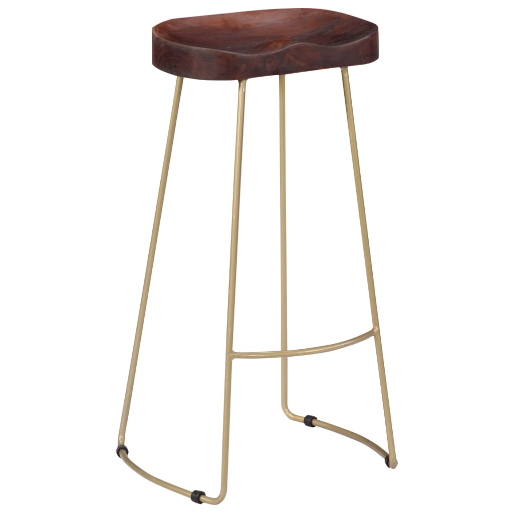 Tabourets de bar Gavin lot de 2 bois de manguier massif Tabourets de bar vidaXL   