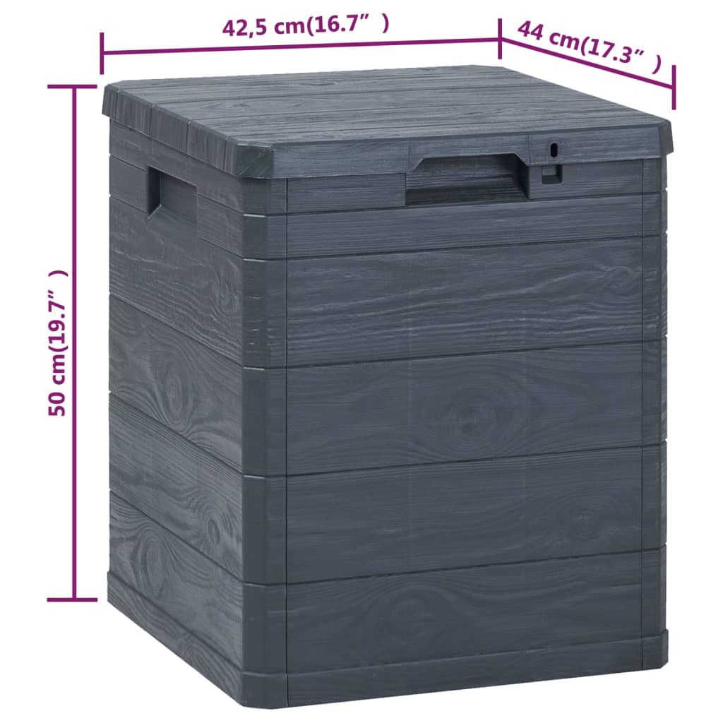 Boîte de rangement de jardin 90 L Anthracite Coffres de jardin vidaXL   
