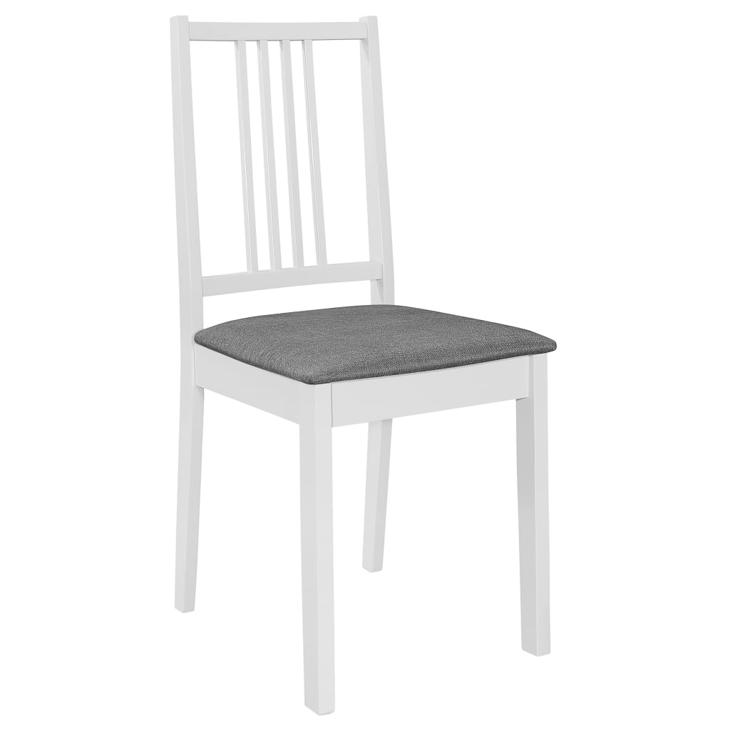 Chaises à manger avec coussins lot de 2 blanc bois solide Chaises de cuisine vidaXL   