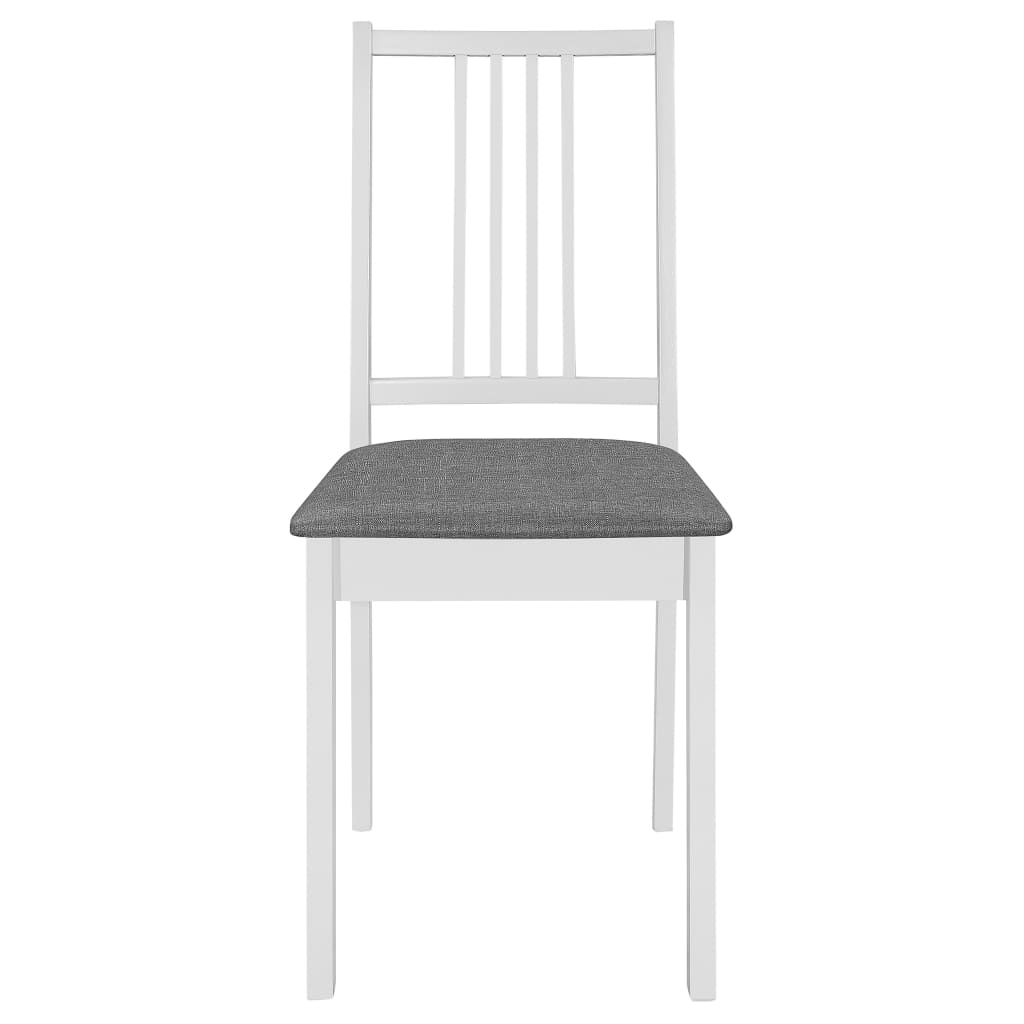 Chaises à manger avec coussins lot de 2 blanc bois solide Chaises de cuisine vidaXL   