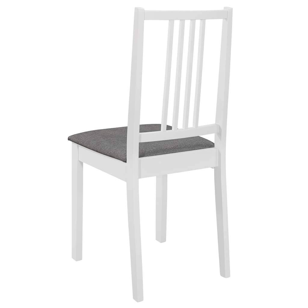 Chaises à manger avec coussins lot de 2 blanc bois solide Chaises de cuisine vidaXL   
