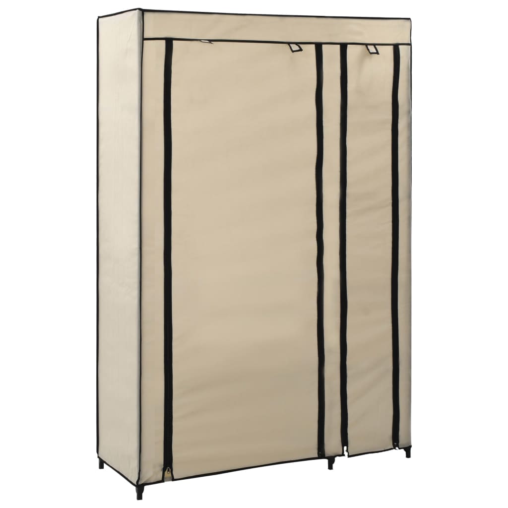 Garde-robes pliables 2 pcs Crème 110x45x175 cm Tissu Armoires vidaXL   