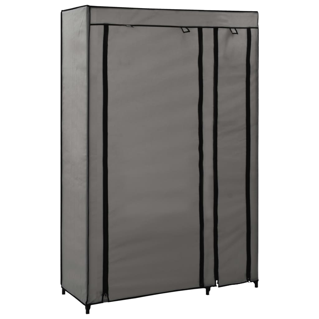 Garde-robes pliables 2 pcs Gris 110x45x175 cm Tissu Armoires vidaXL   