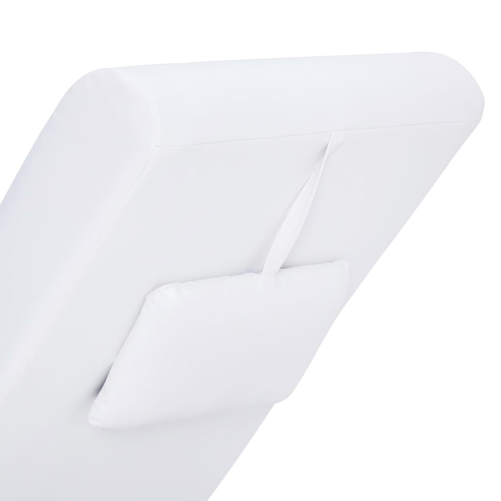 Chaise longue de massage avec oreiller Blanc Similicuir Chaises longues vidaXL   