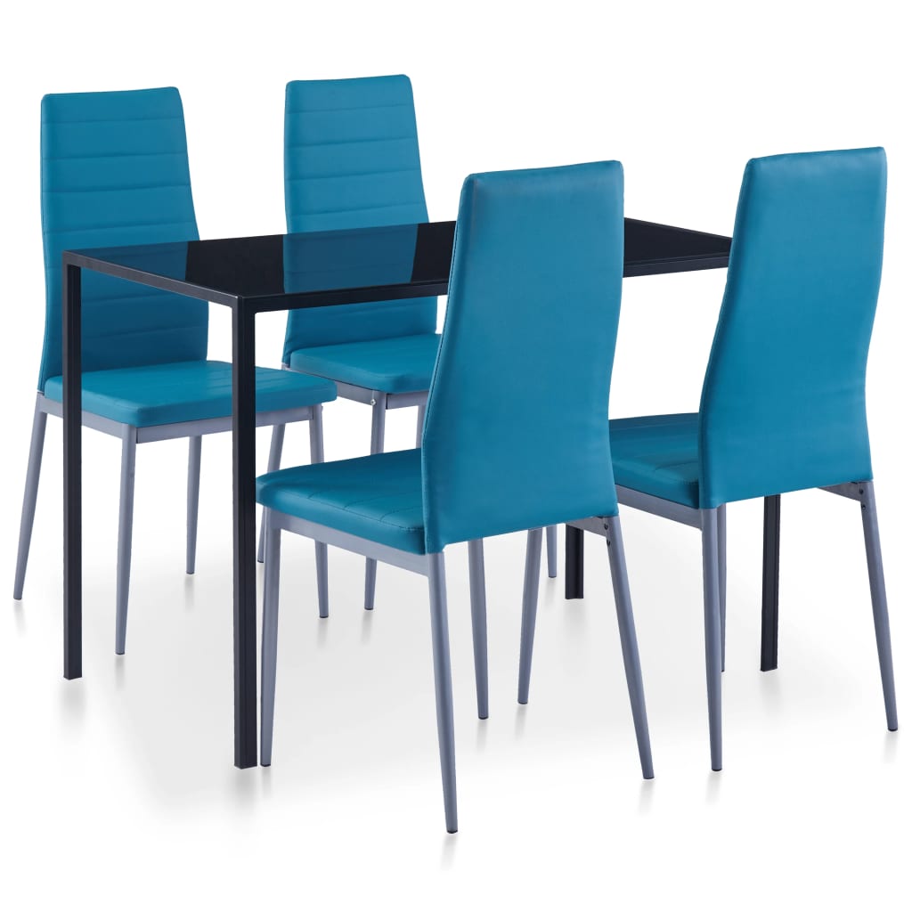 Ensemble de salle à manger 5 pcs Bleu Meubles de salle à manger vidaXL   