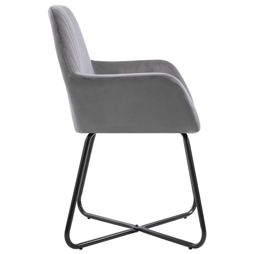 Chaises à manger lot de 2 gris velours Chaises de cuisine vidaXL   