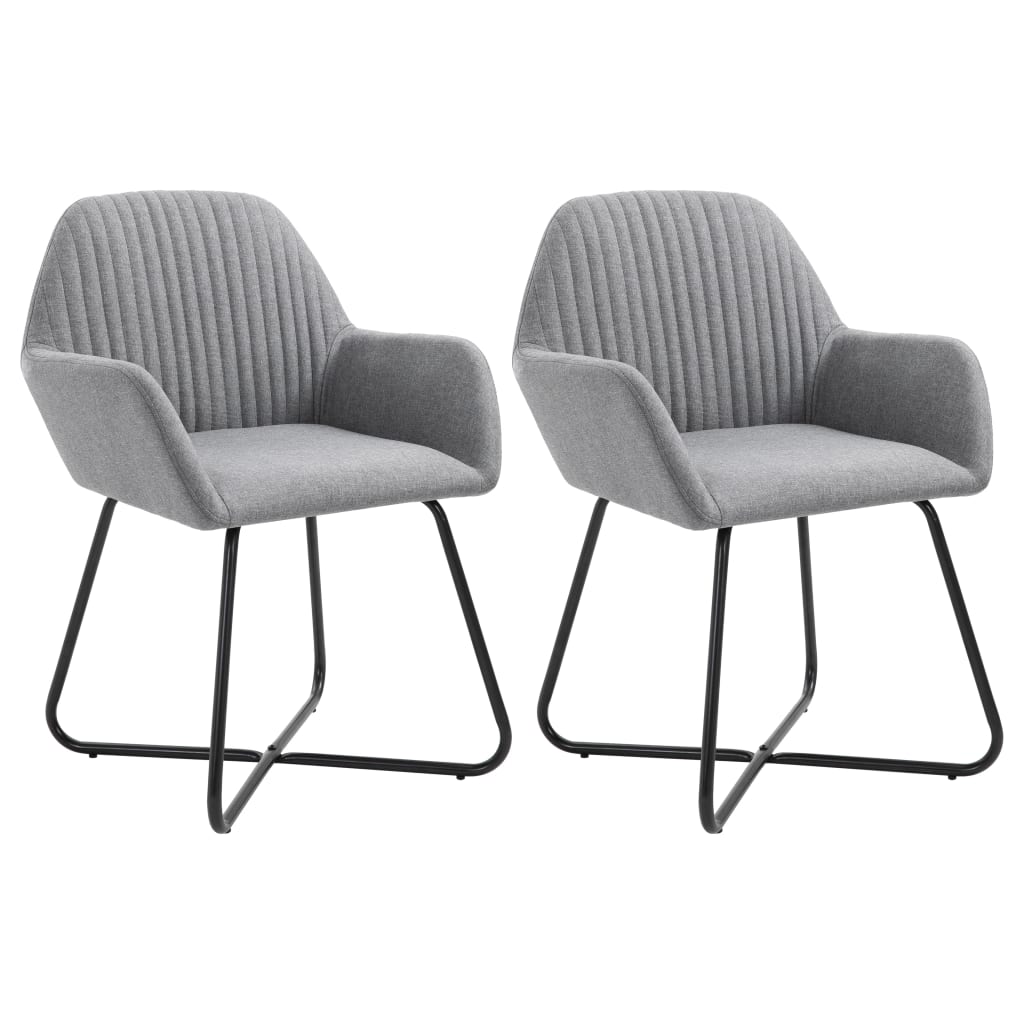 Chaises à manger lot de 2 gris clair tissu Chaises de cuisine vidaXL   