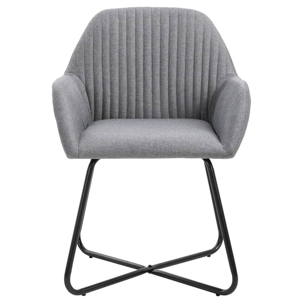 Chaises à manger lot de 2 gris clair tissu Chaises de cuisine vidaXL   