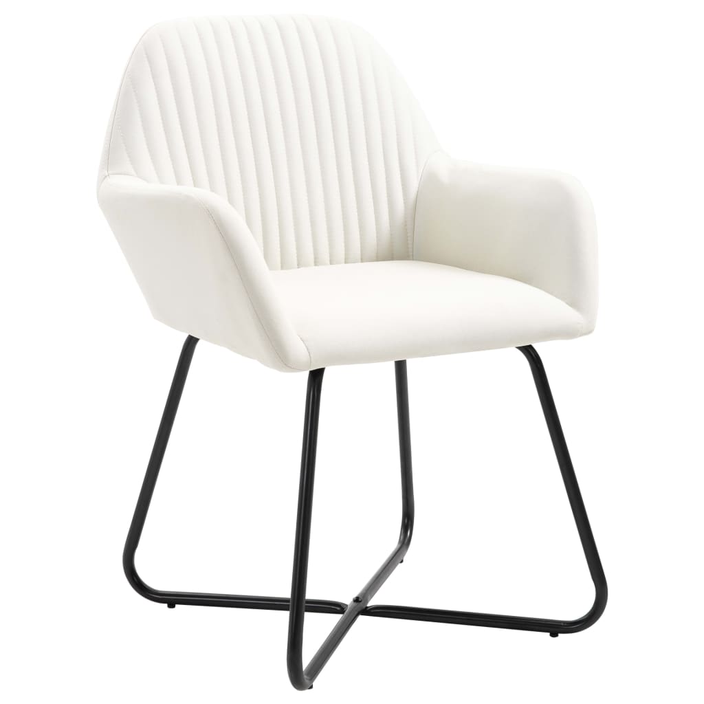 Chaises à manger lot de 2 crème tissu Chaises de cuisine vidaXL   