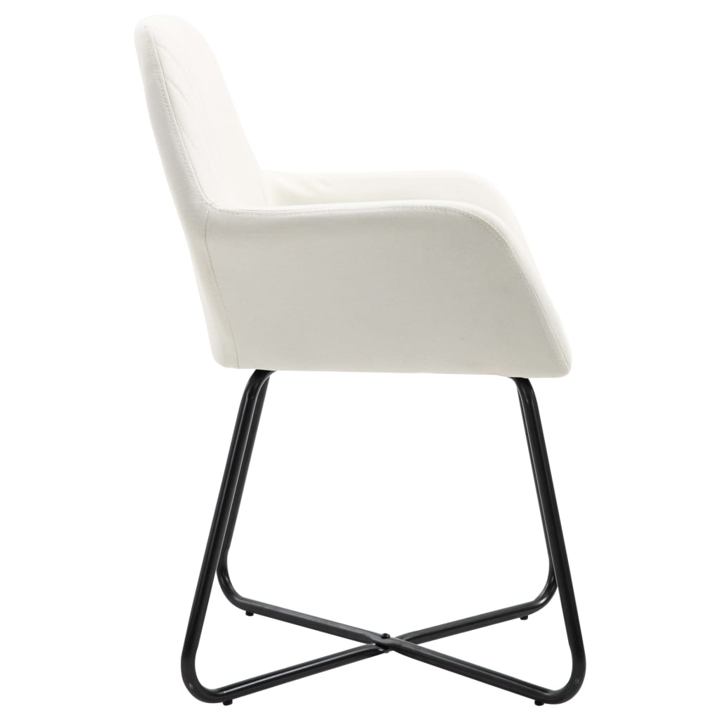 Chaises à manger lot de 2 crème tissu Chaises de cuisine vidaXL   