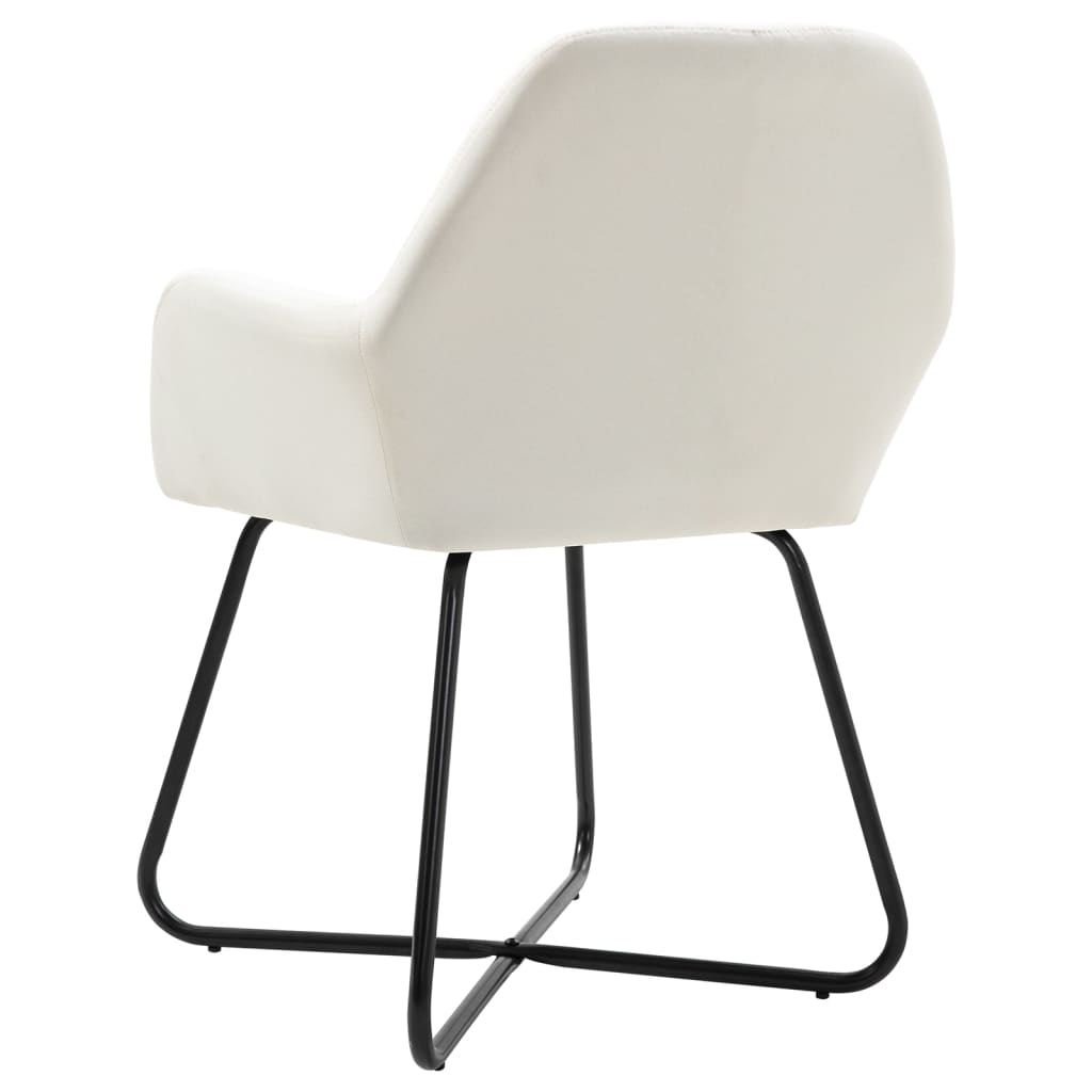 Chaises à manger lot de 2 crème tissu Chaises de cuisine vidaXL   