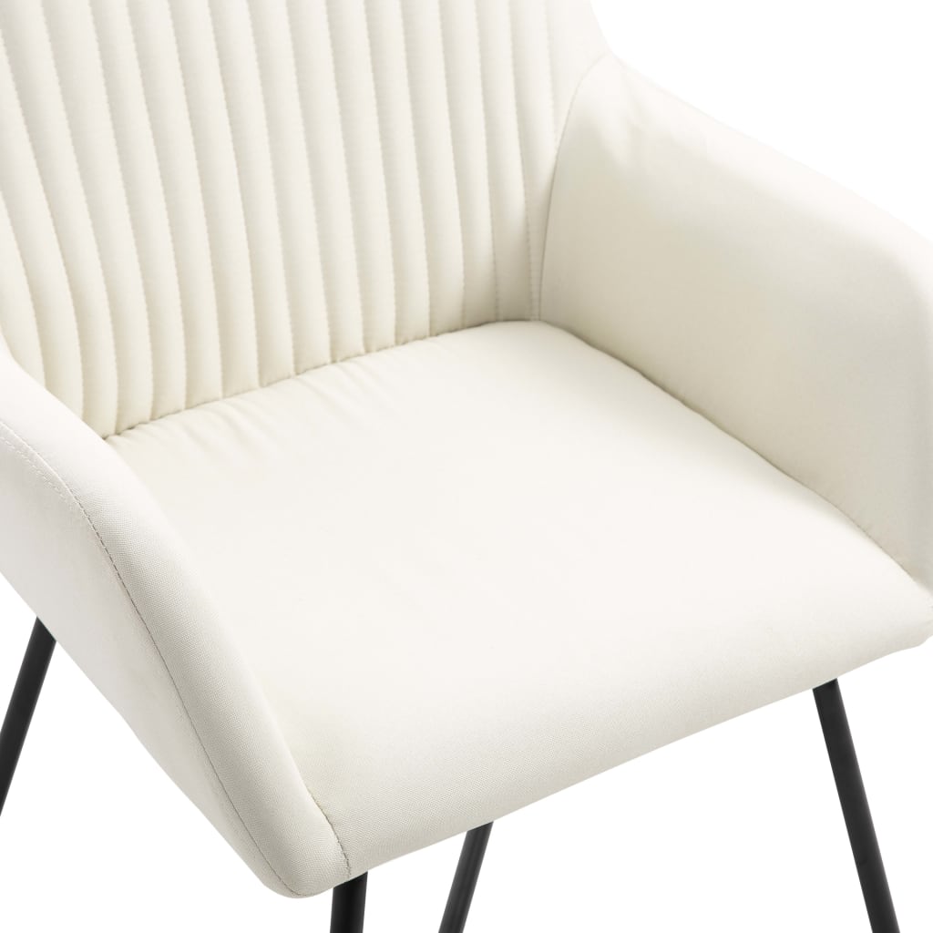 Chaises à manger lot de 2 crème tissu Chaises de cuisine vidaXL   