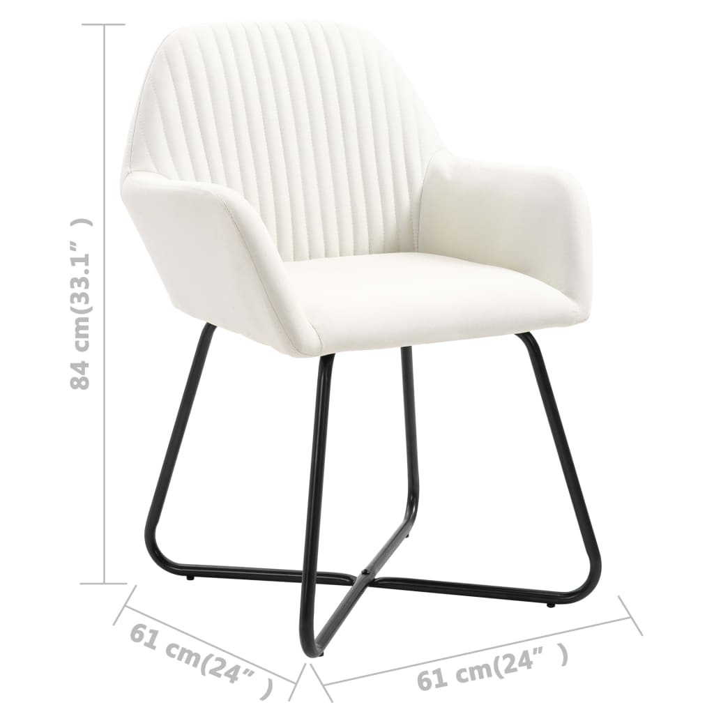 Chaises à manger lot de 2 crème tissu Chaises de cuisine vidaXL   