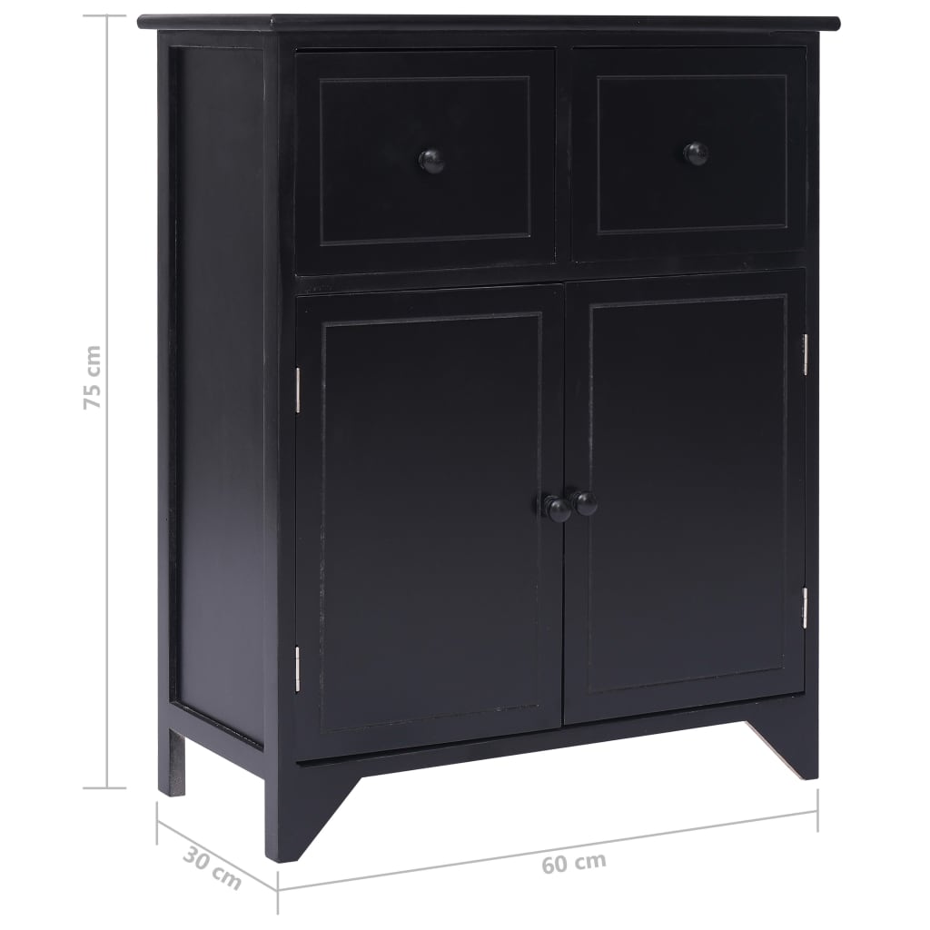 Armoire latérale Noir 60x30x75 cm Bois de Paulownia Buffets & bahuts vidaXL   