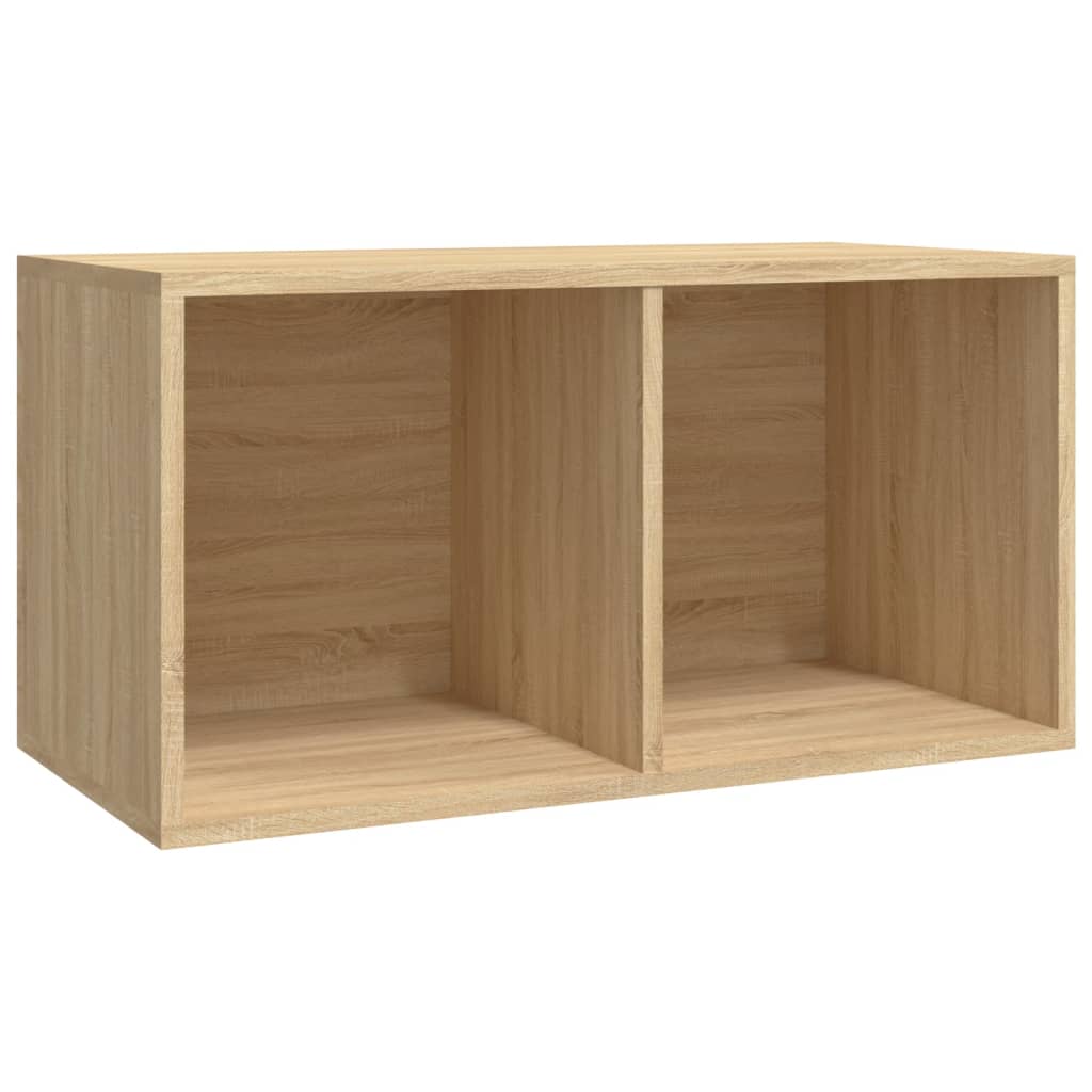 Boîte de rangement de vinyles Chêne sonoma 71x34x36 cm Fixations & meubles de rangement multimédia vidaXL   
