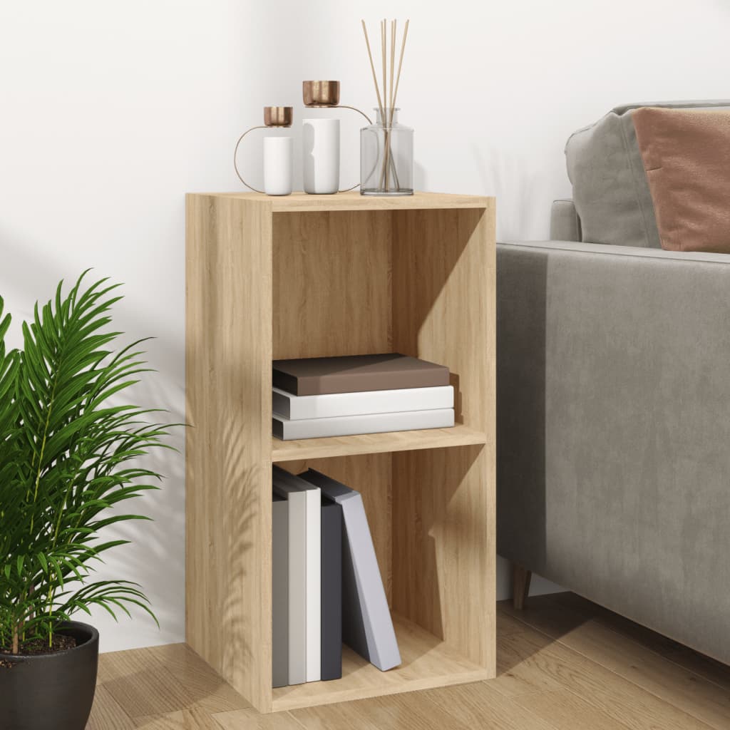 Boîte de rangement de vinyles Chêne sonoma 71x34x36 cm Fixations & meubles de rangement multimédia vidaXL   