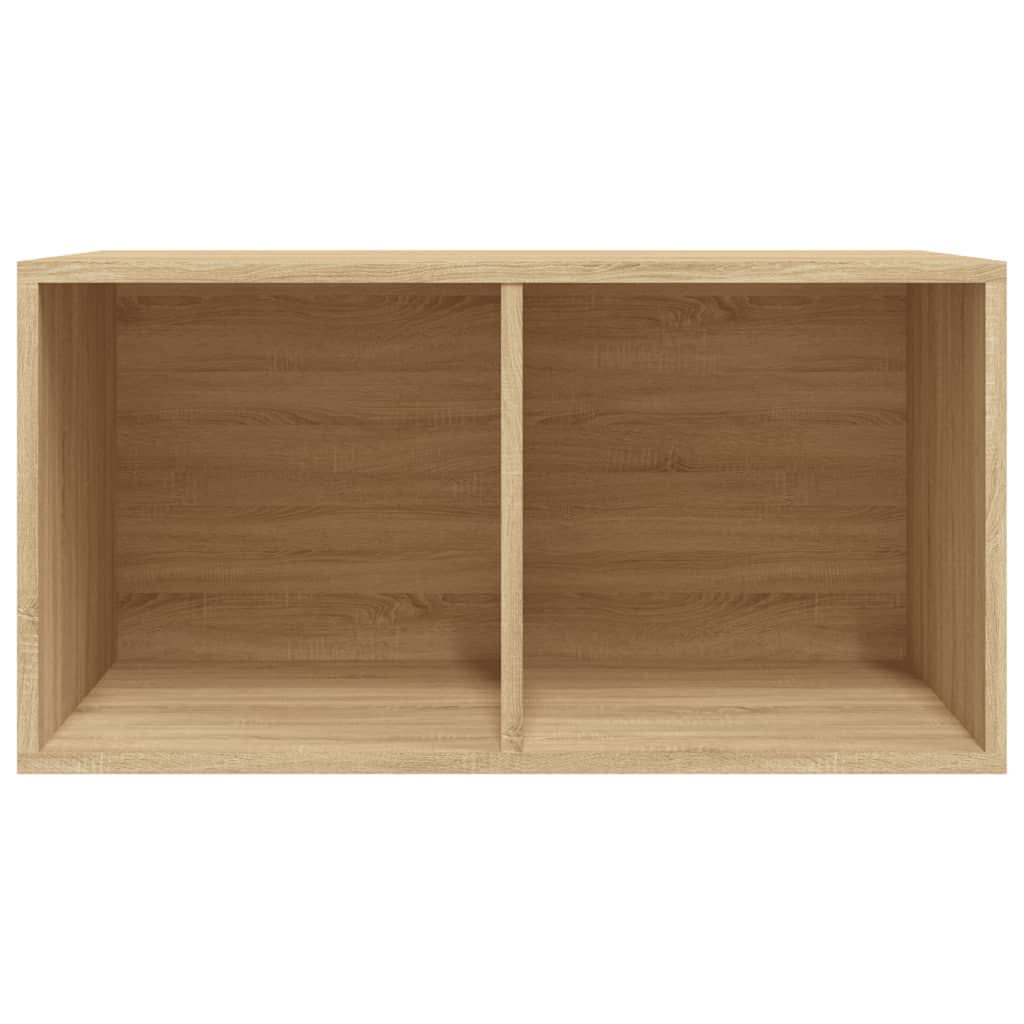 Boîte de rangement de vinyles Chêne sonoma 71x34x36 cm Fixations & meubles de rangement multimédia vidaXL   