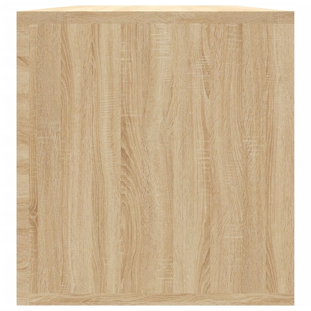 Boîte de rangement de vinyles Chêne sonoma 71x34x36 cm Fixations & meubles de rangement multimédia vidaXL   