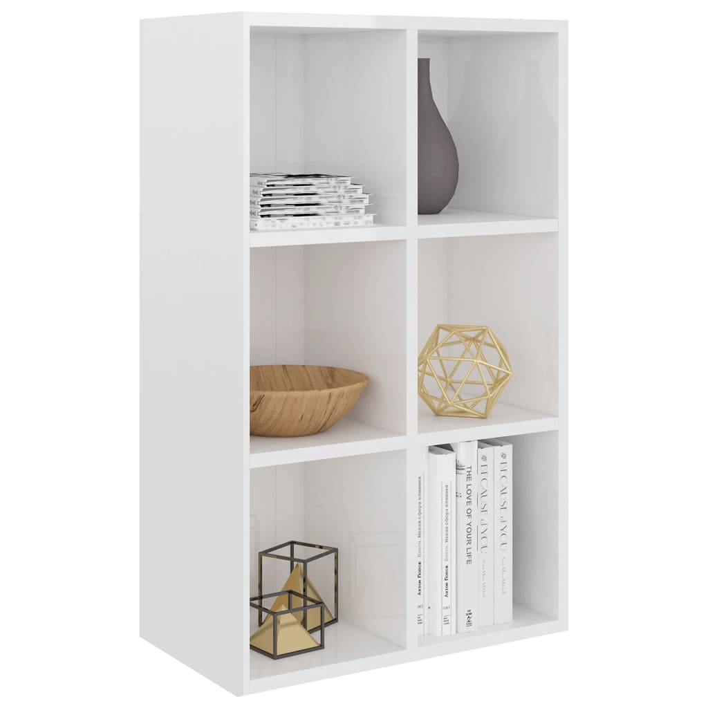 Bibliothèque/buffet blanc brillant 66x30x98cm bois d'ingénierie Bibliothèques vidaXL   