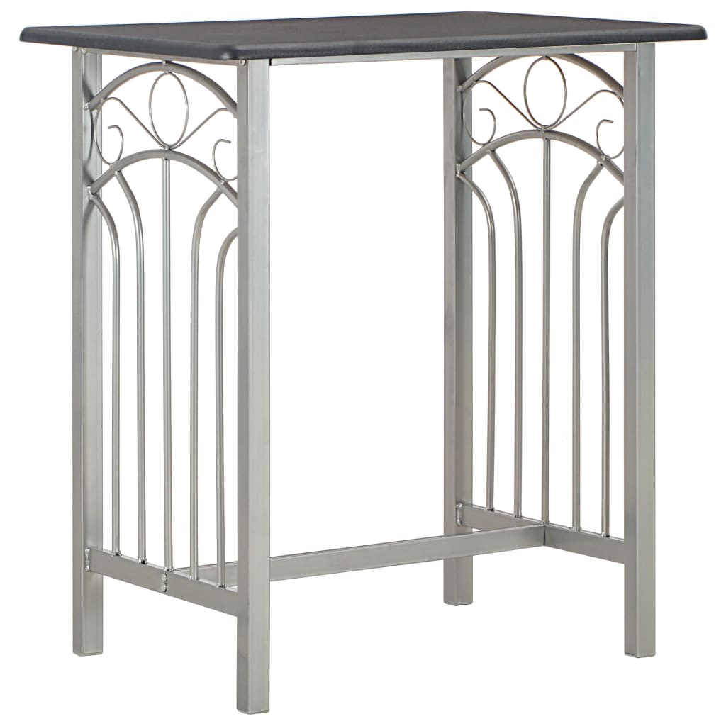 Ensemble de bar 3 pcs Bois et acier Noir Meubles de salle à manger vidaXL   