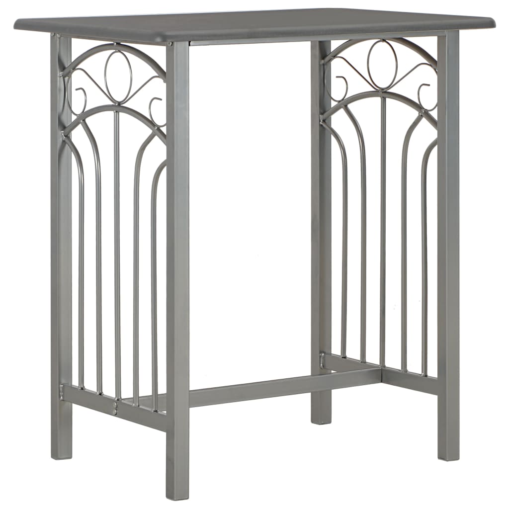 Ensemble de bar 3 pcs Bois et acier Anthracite Meubles de salle à manger vidaXL   