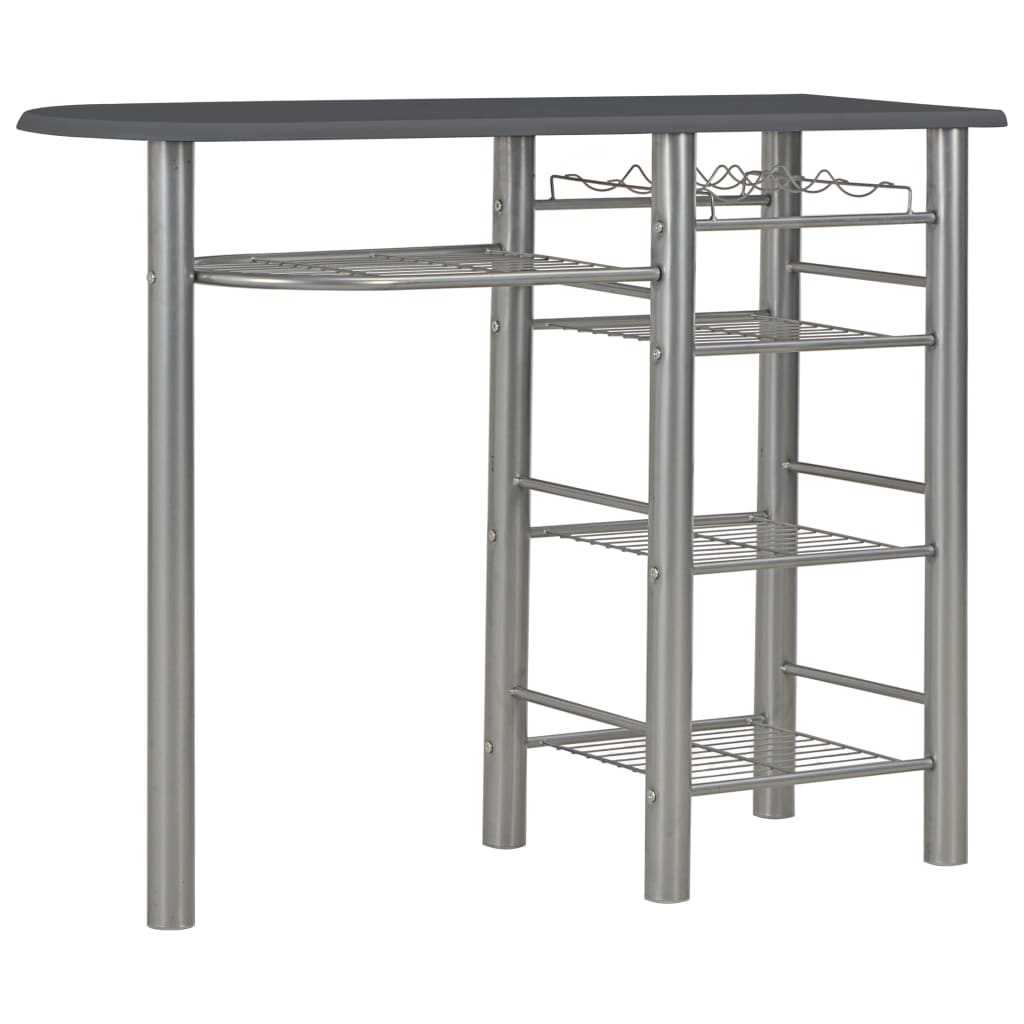 Ensemble de bar avec étagères 3 pcs Bois et acier Noir Meubles de salle à manger vidaXL   