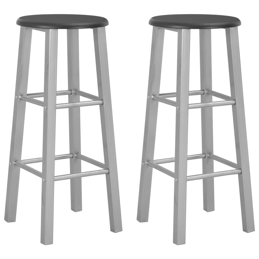 Tabourets de bar lot de 2 argenté MDF Tabourets de bar vidaXL   