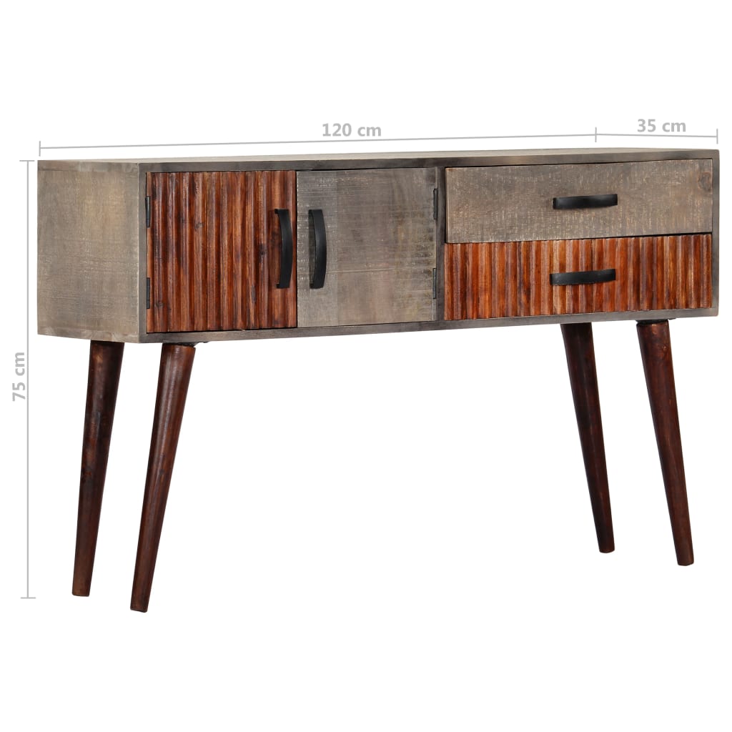 Table console Gris 120x35x75 cm Bois de manguier massif brut Tables d'appoint vidaXL   