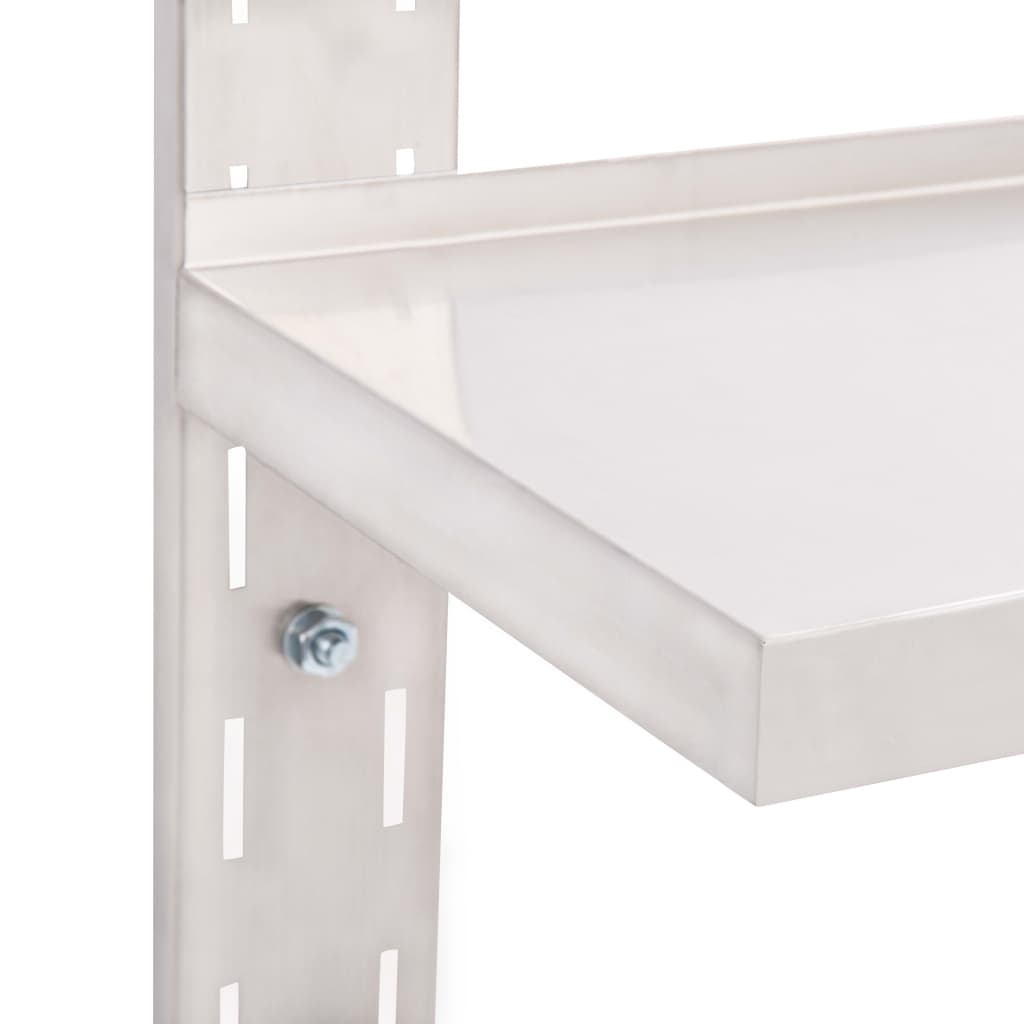 Étagère murale à 2 niveaux Acier inoxydable 120x30 cm Étagères murales & corniches vidaXL   