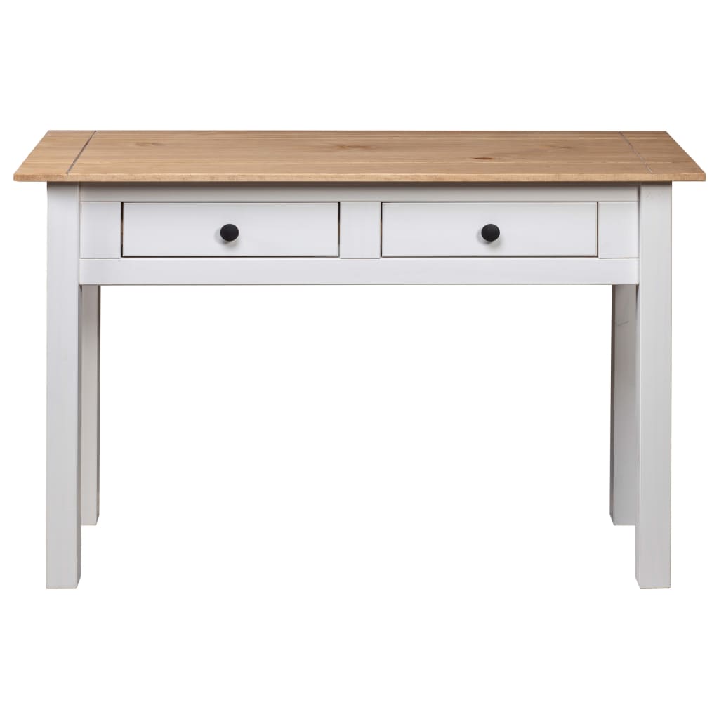 Table console Blanc 110x40x72 cm Pin solide Gamme Panama Tables d'appoint vidaXL   