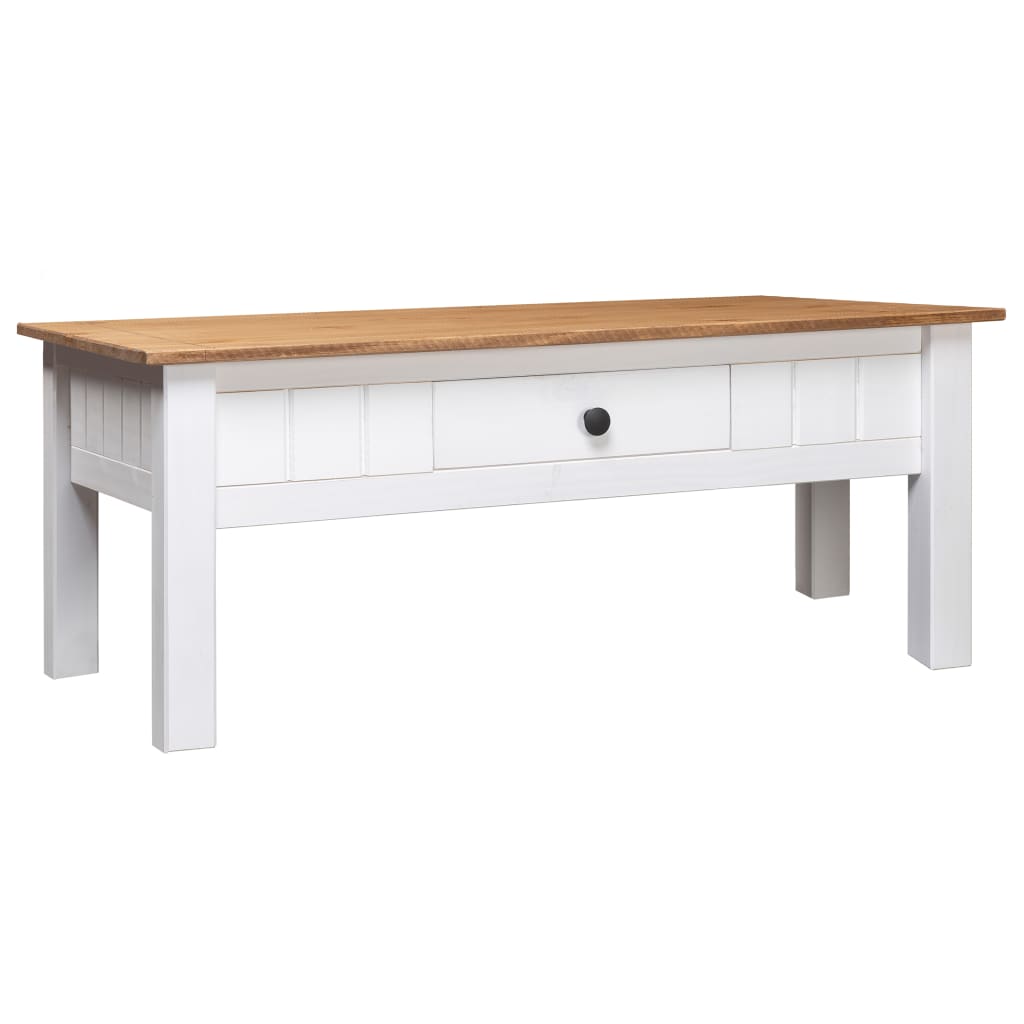 Table basse Blanc 100x60x45 cm Pin massif Assortiment Panama Tables basses vidaXL   