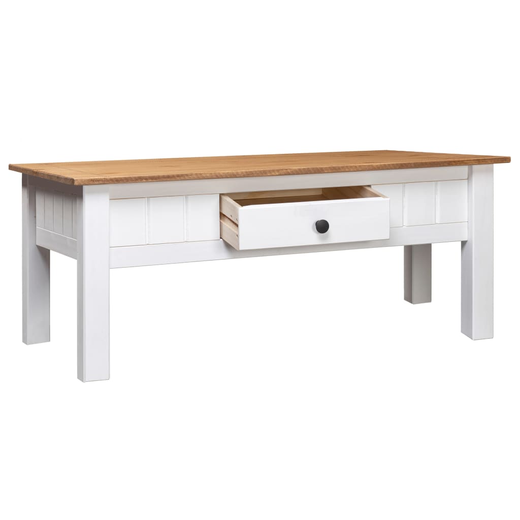 Table basse Blanc 100x60x45 cm Pin massif Assortiment Panama Tables basses vidaXL   