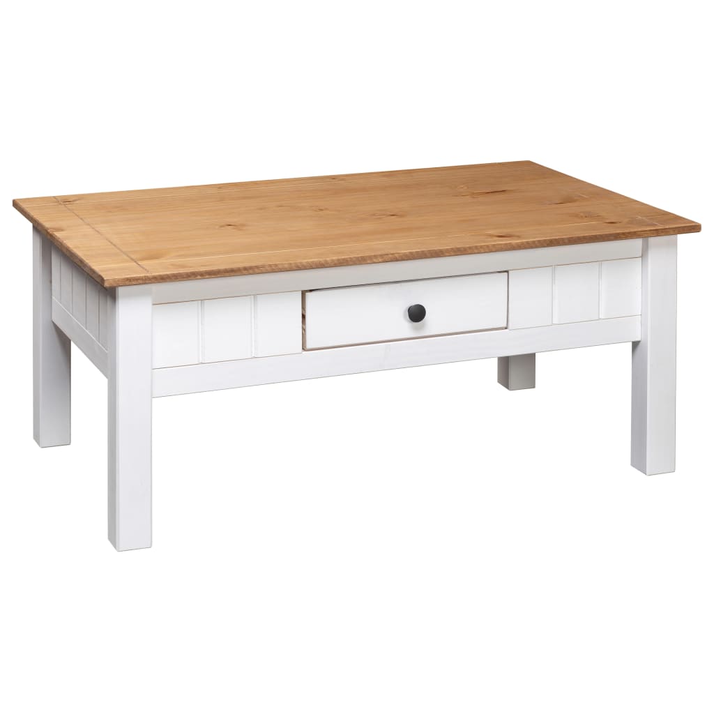 Table basse Blanc 100x60x45 cm Pin massif Assortiment Panama Tables basses vidaXL   