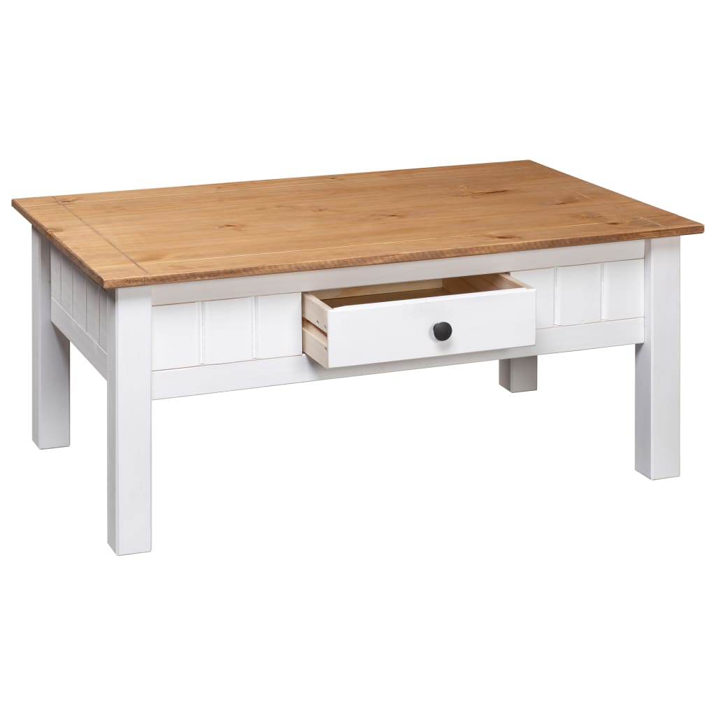 Table basse Blanc 100x60x45 cm Pin massif Assortiment Panama Tables basses vidaXL   