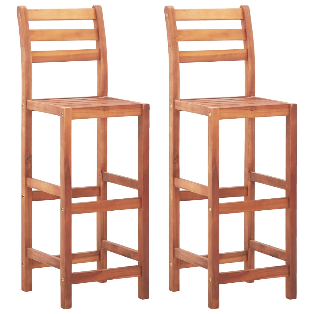 Chaises de bar lot de 2 bois d'acacia solide Tabourets de bar vidaXL   