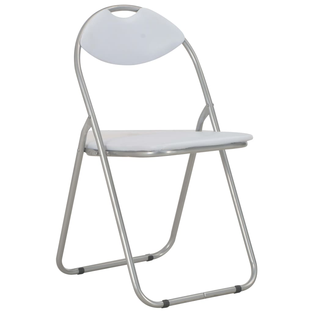 Chaises pliantes à manger lot de 4 blanc similicuir Chaises de cuisine vidaXL   