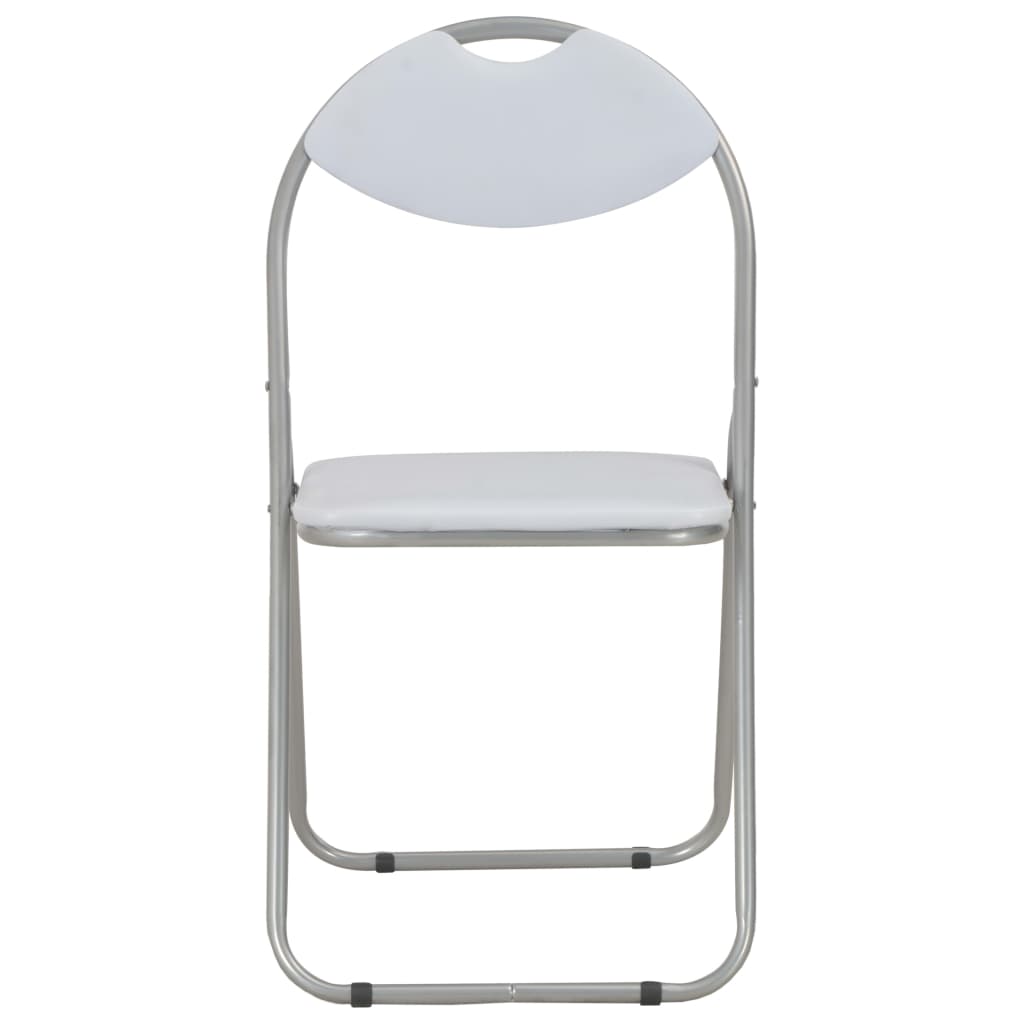 Chaises pliantes à manger lot de 4 blanc similicuir Chaises de cuisine vidaXL   