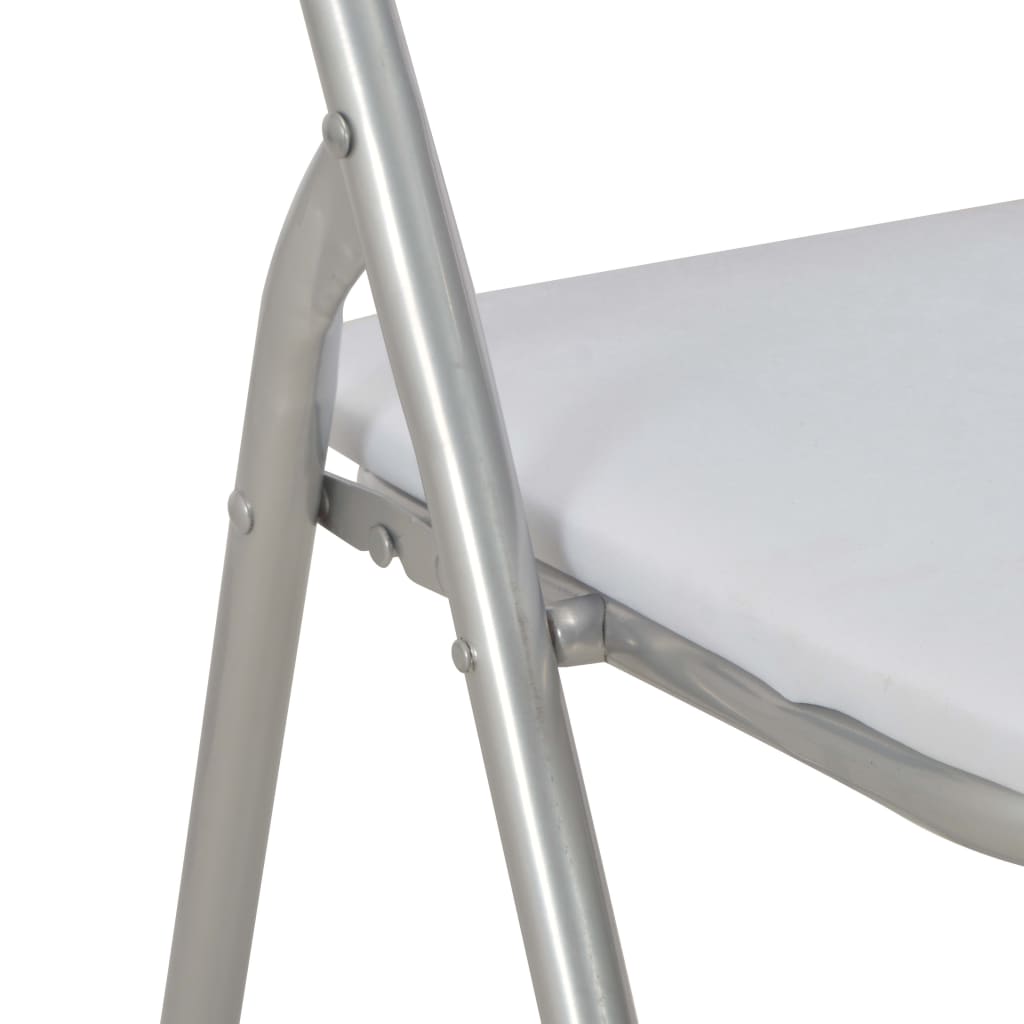 Chaises pliantes à manger lot de 4 blanc similicuir Chaises de cuisine vidaXL   