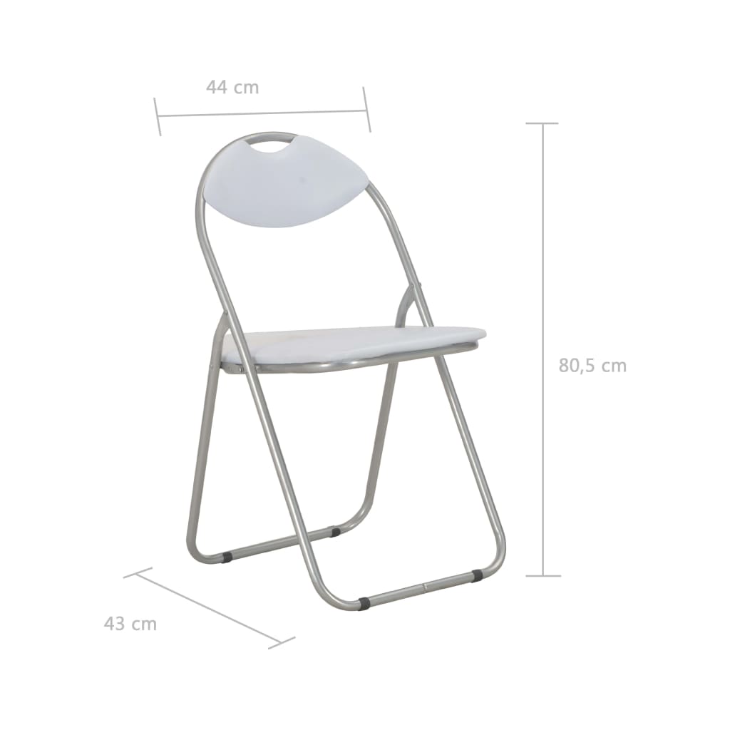 Chaises pliantes à manger lot de 4 blanc similicuir Chaises de cuisine vidaXL   
