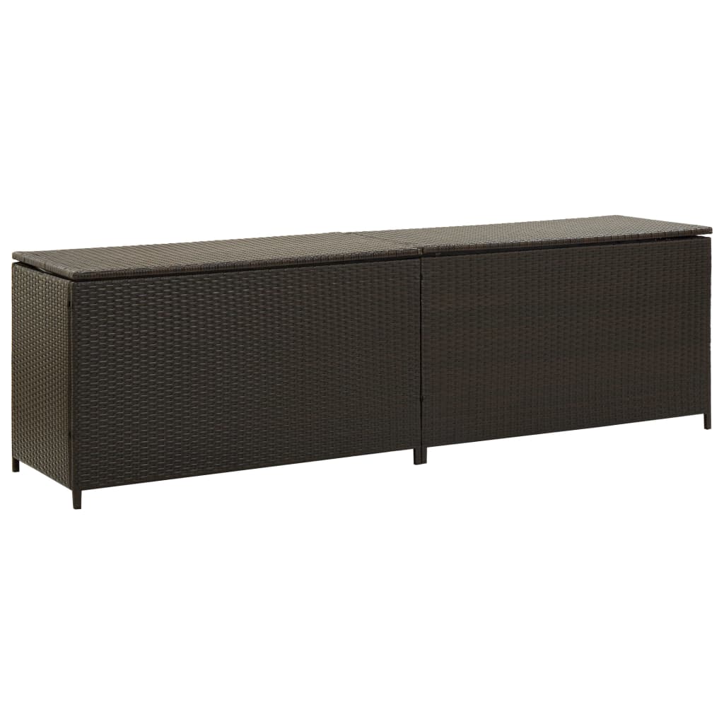 Boîte de rangement de jardin Résine tressée 200x50x60 cm Marron Coffres de jardin vidaXL   