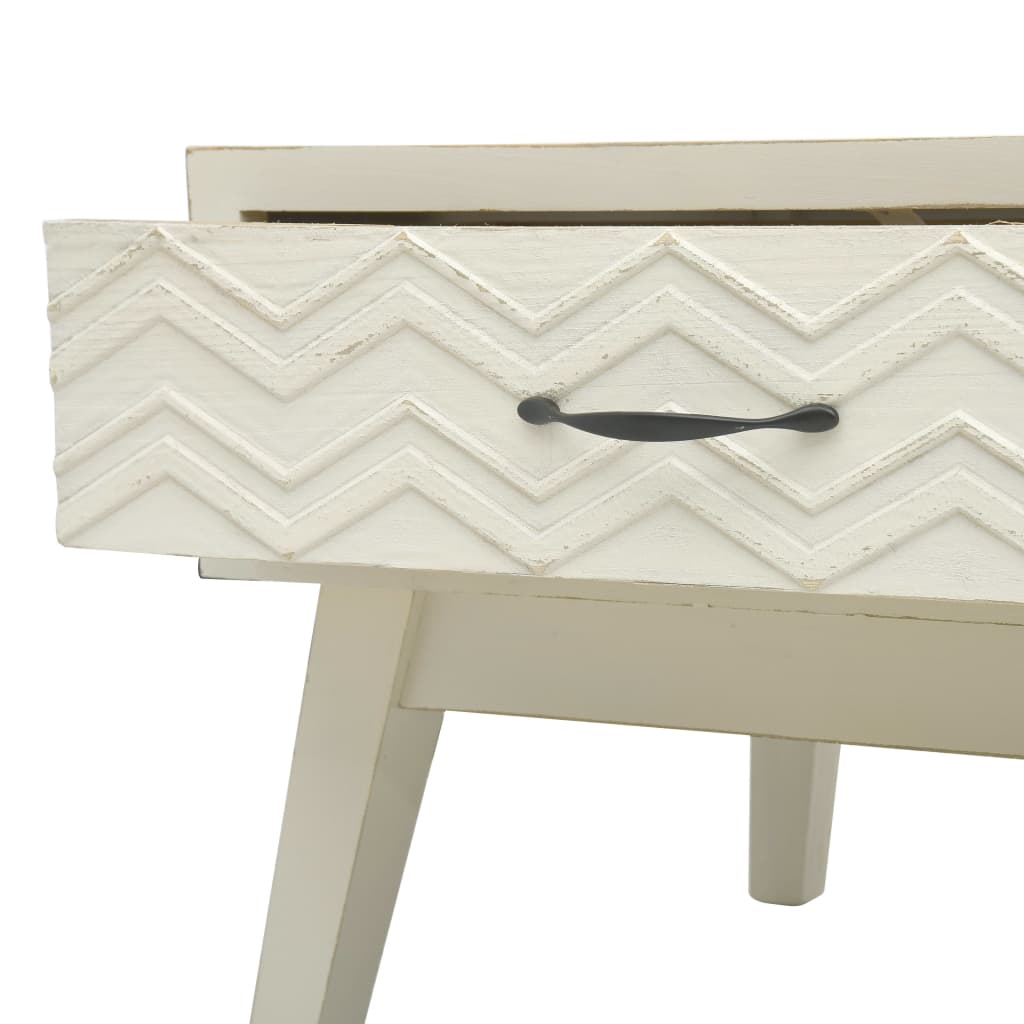 Table basse avec 2 tiroirs Gris sculpté 110x50x40 cm Bois Tables basses vidaXL   