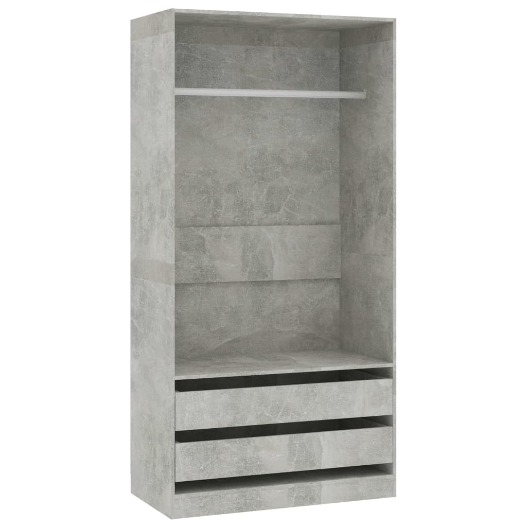 Garde-robe Gris béton 100x50x200 cm Aggloméré Armoires vidaXL   