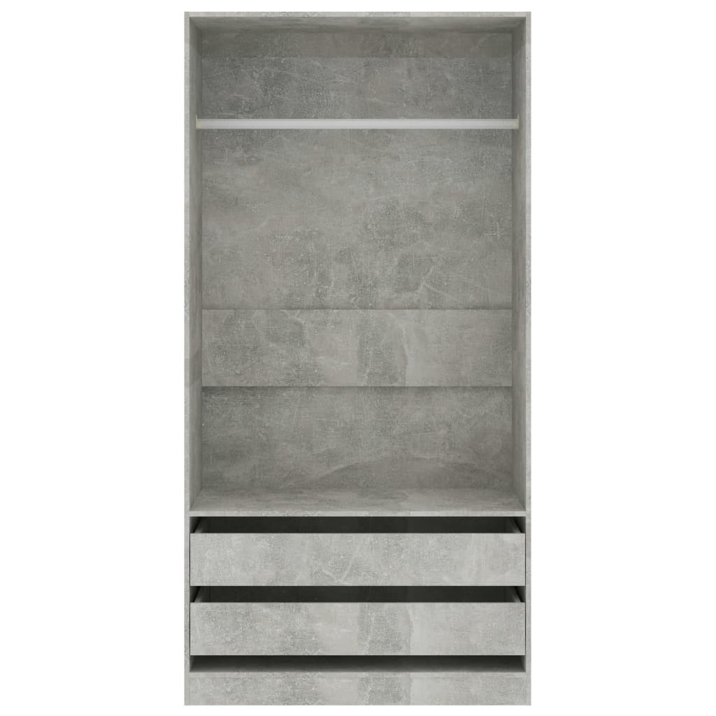 Garde-robe Gris béton 100x50x200 cm Aggloméré Armoires vidaXL   