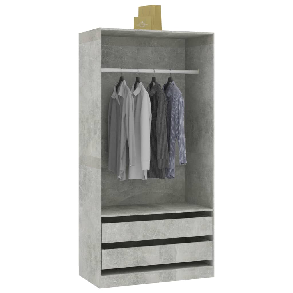 Garde-robe Gris béton 100x50x200 cm Aggloméré Armoires vidaXL   