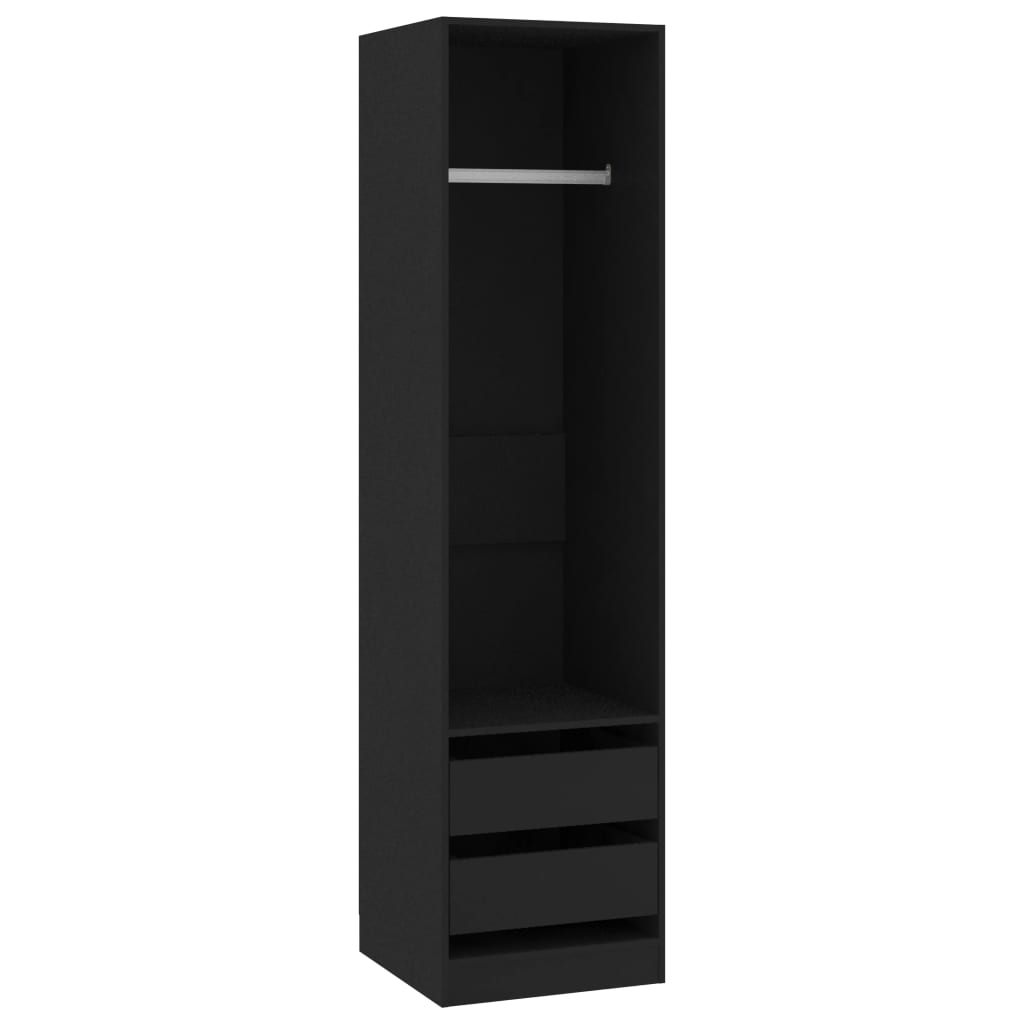 Garde-robe avec tiroirs Noir 50x50x200 cm Aggloméré Armoires vidaXL   
