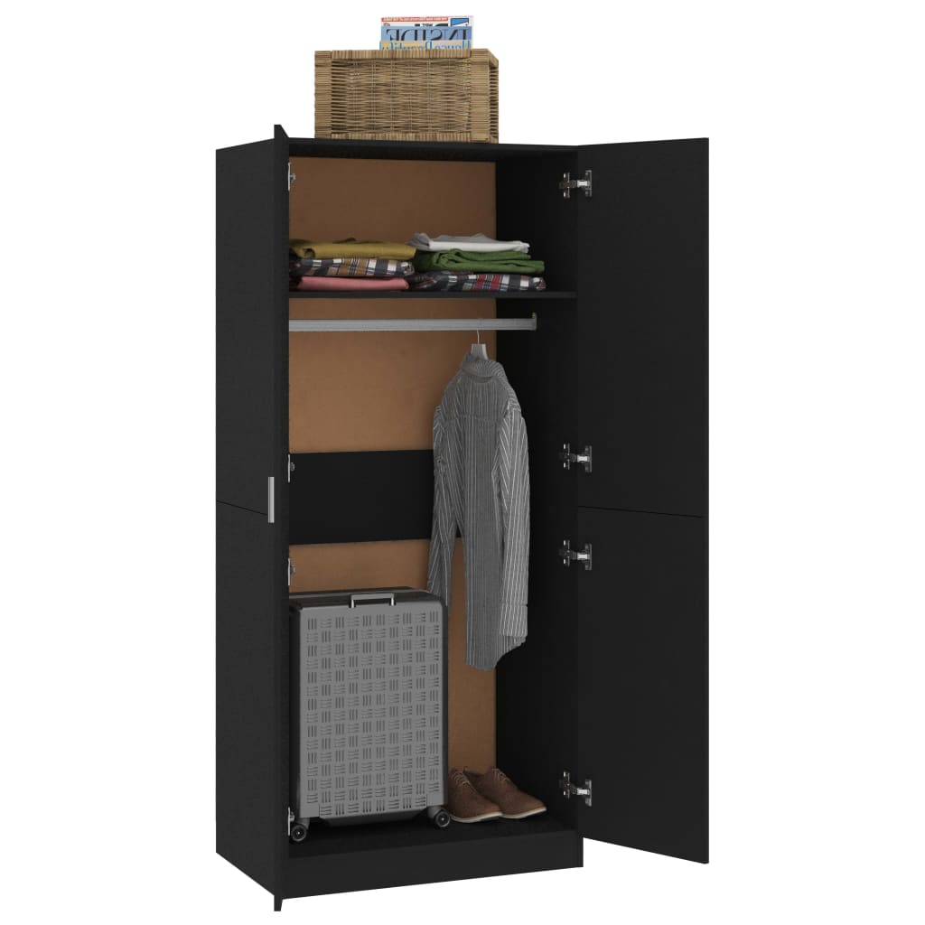 Garde-robe Noir 80x52x180 cm Aggloméré Armoires vidaXL   