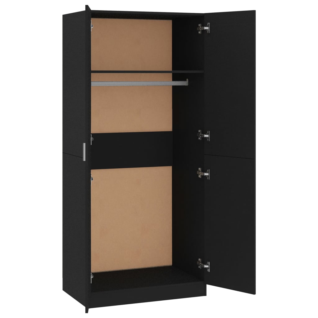 Garde-robe Noir 80x52x180 cm Aggloméré Armoires vidaXL   