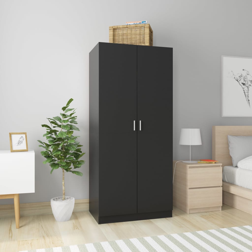 Garde-robe Noir 80x52x180 cm Aggloméré Armoires vidaXL   