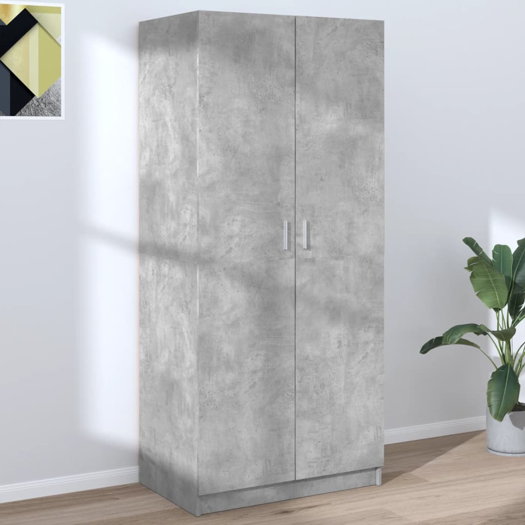 Garde-robe Gris béton 80x52x180 cm Aggloméré Armoires vidaXL   